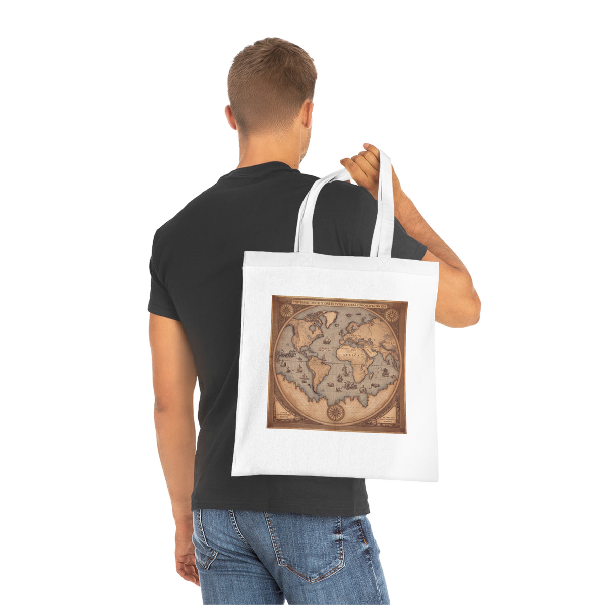 Vintage World Map Cotton Tote Bag