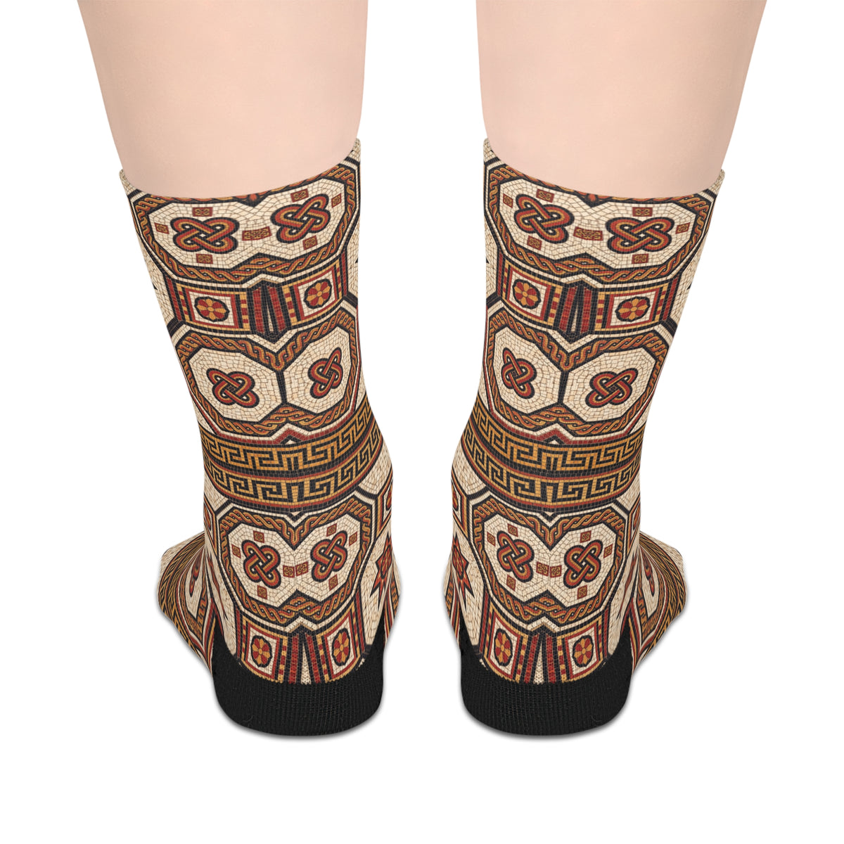 Vintage Mosaic Pattern Mid-Length Socks