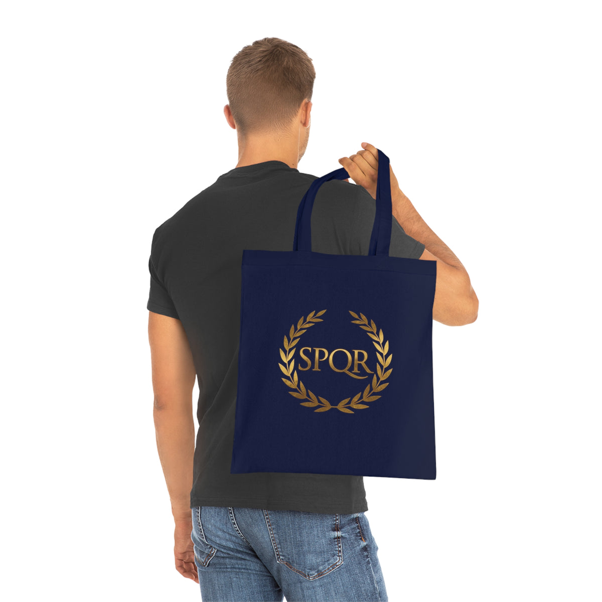 SPQR Laurel Wreath Cotton Tote Bag