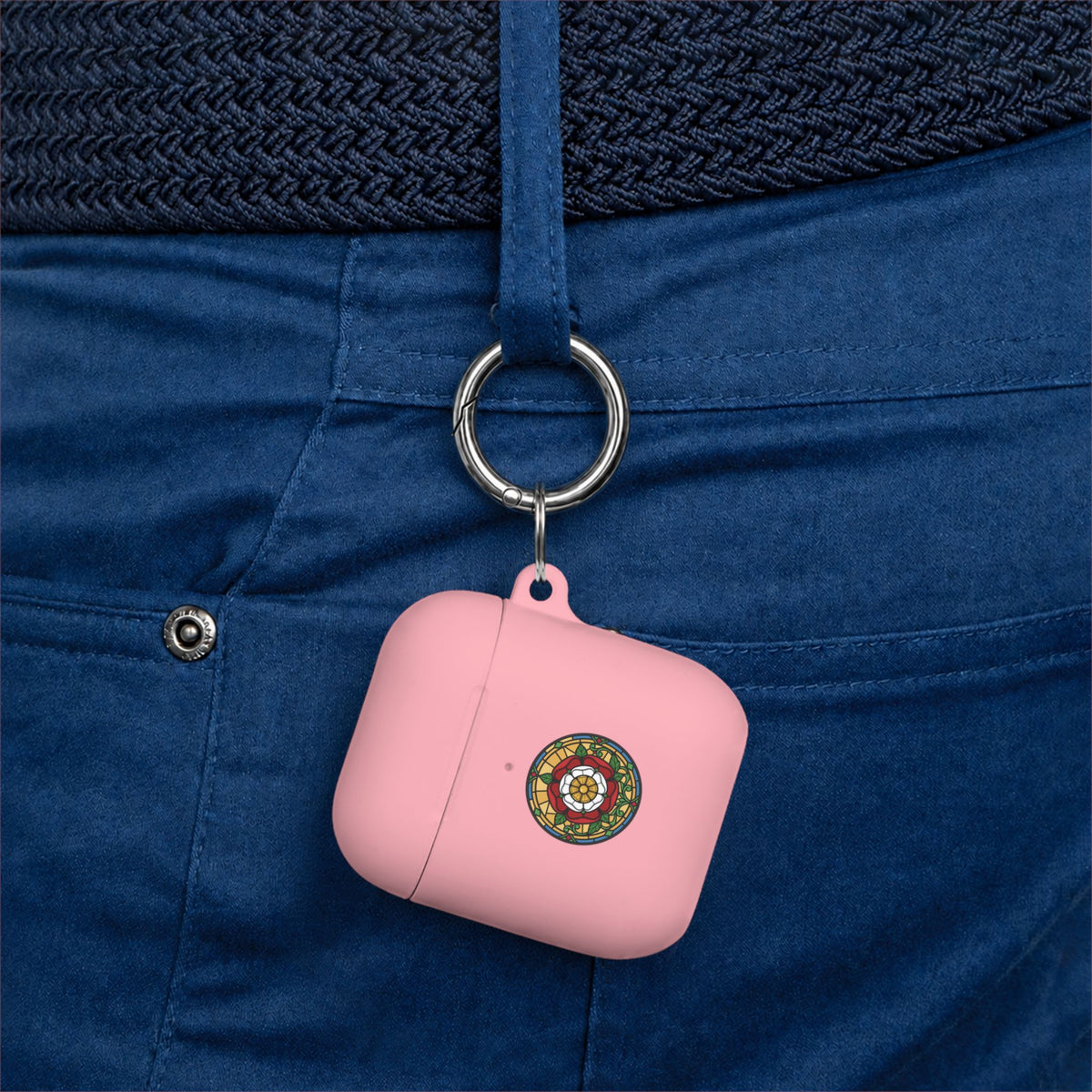Stained Glass Rose Mandala AirPods Case