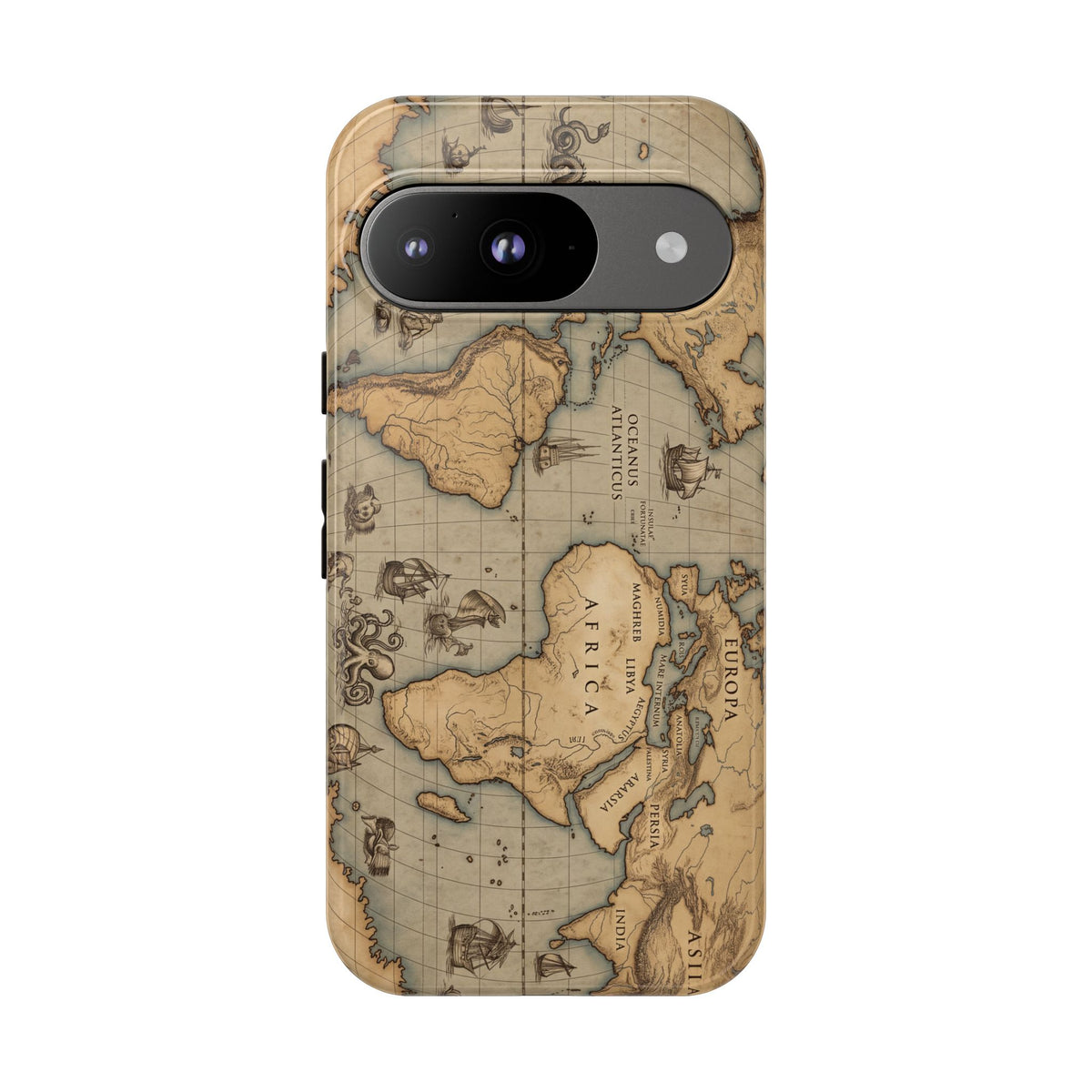 Vintage World Map Tough Phone Case — Antique Explorer iPhone Cover