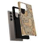 Vintage World Map Tough Phone Case — Antique Explorer iPhone Cover