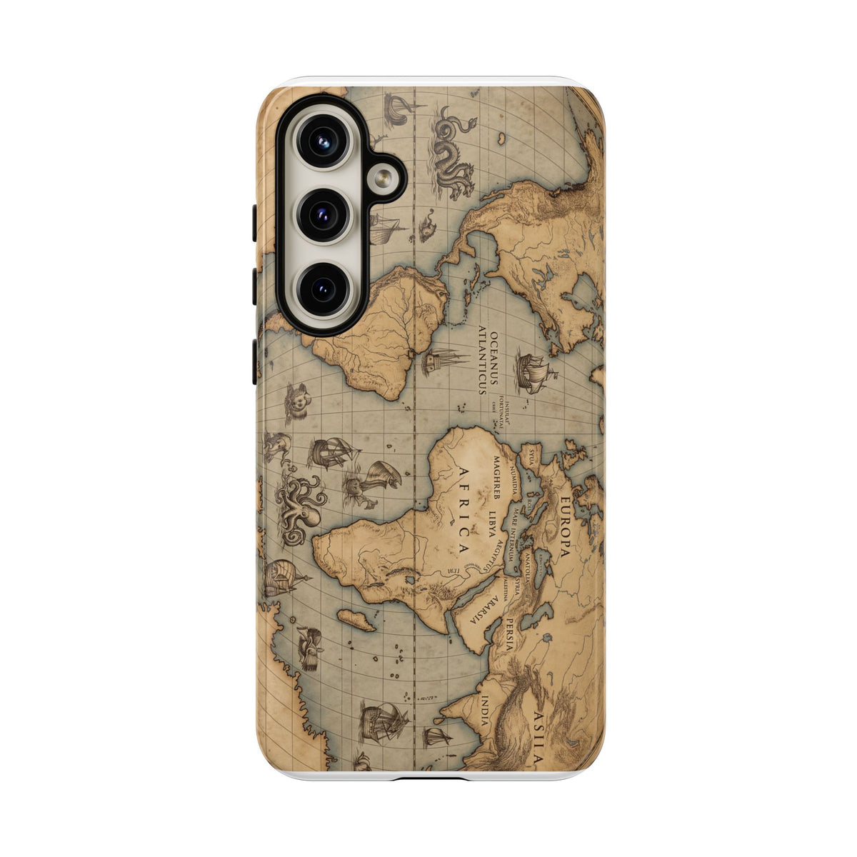 Vintage World Map Tough Phone Case — Antique Explorer iPhone Cover