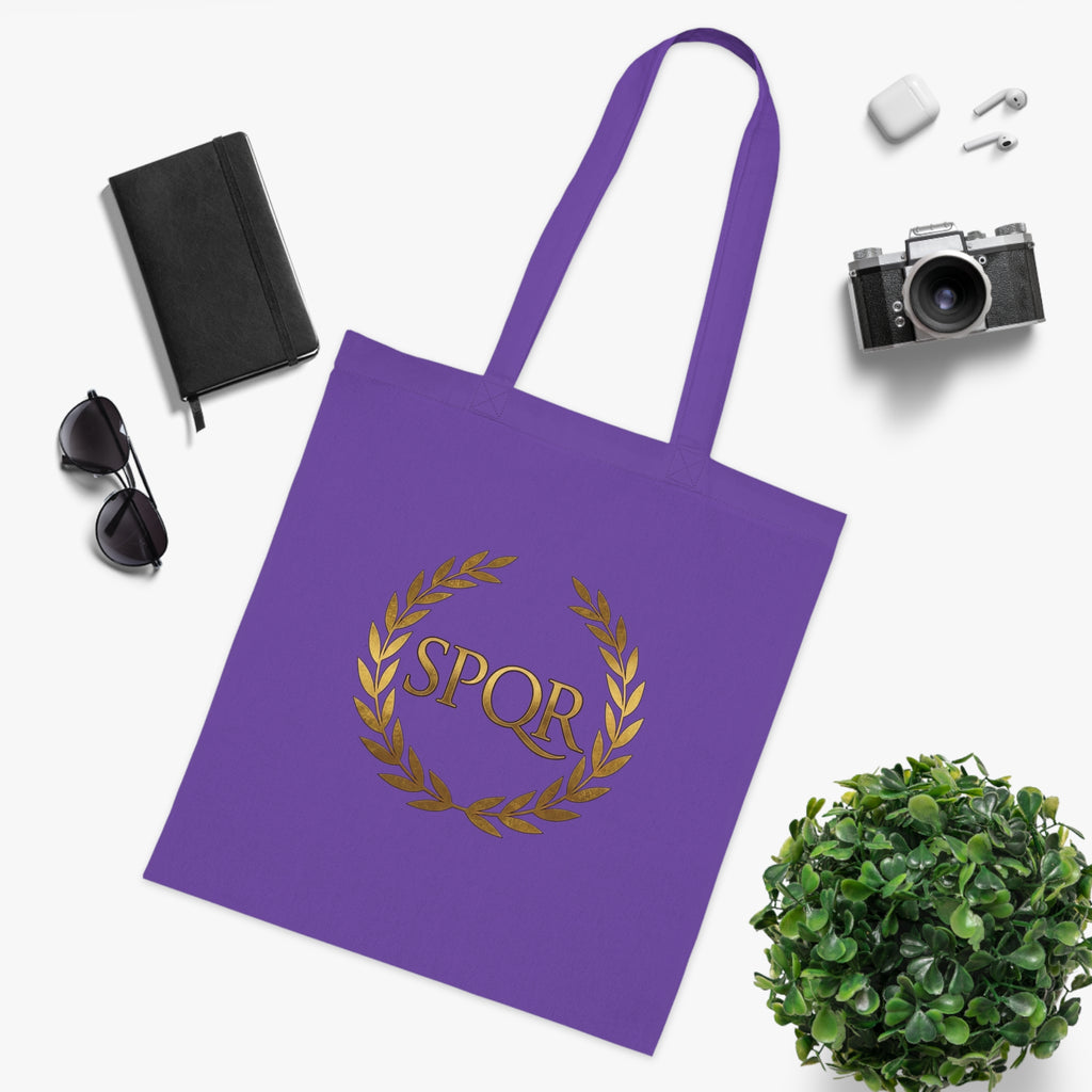 SPQR Laurel Wreath Cotton Tote Bag