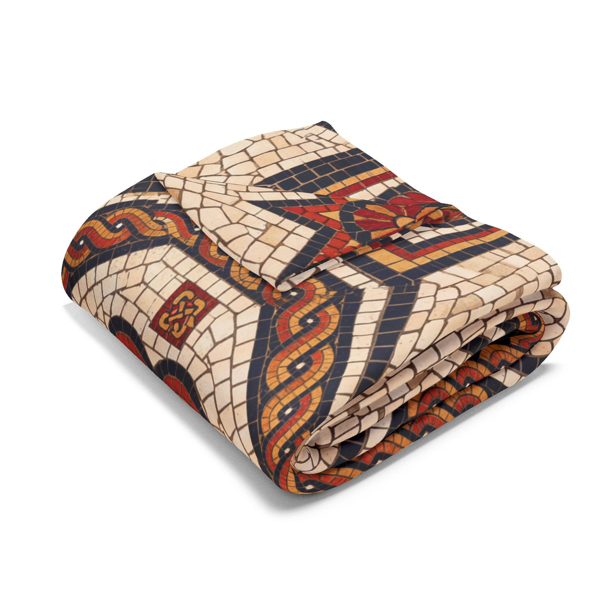 Roman Knot Mosaic Fleece Throw