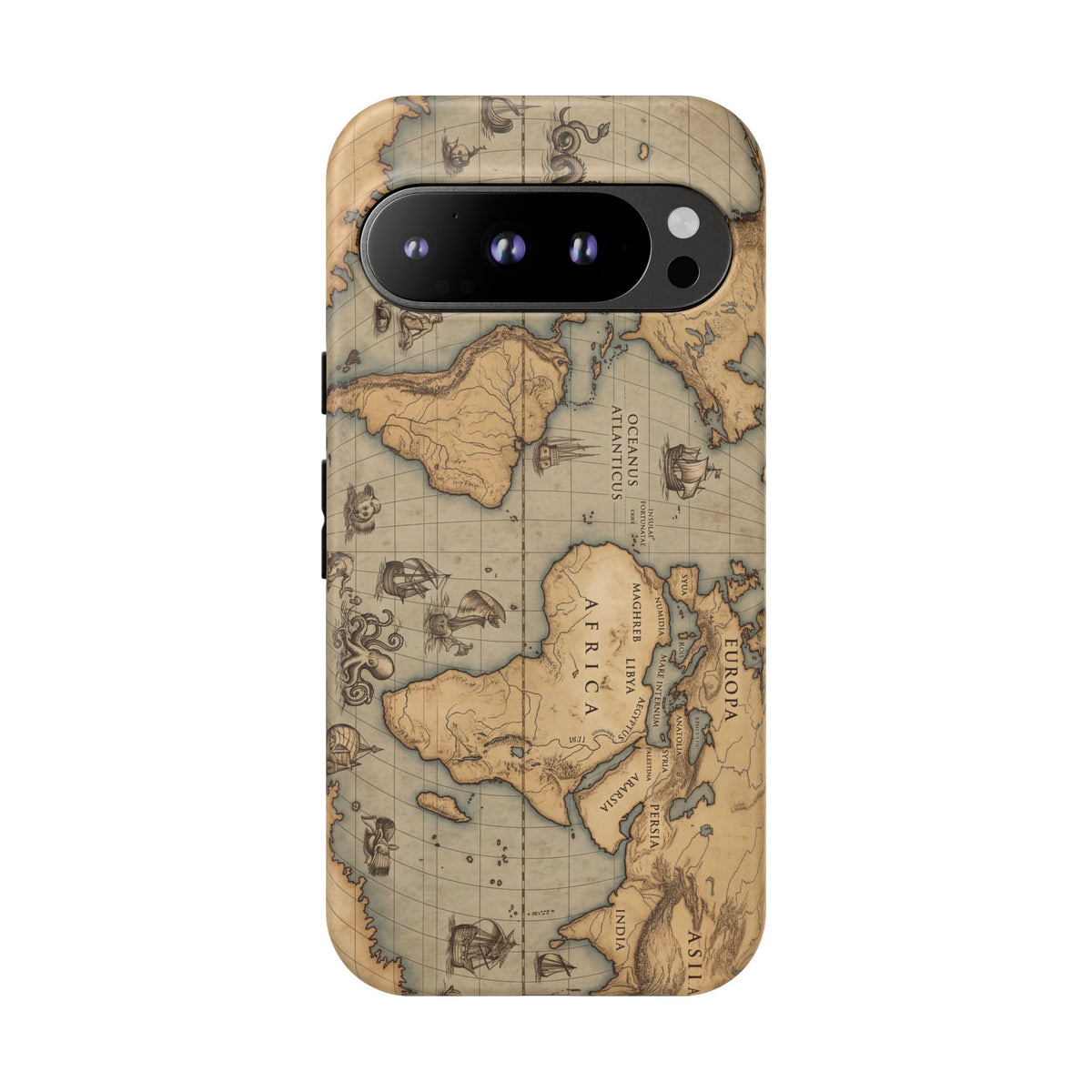 Vintage World Map Tough Phone Case — Antique Explorer iPhone Cover