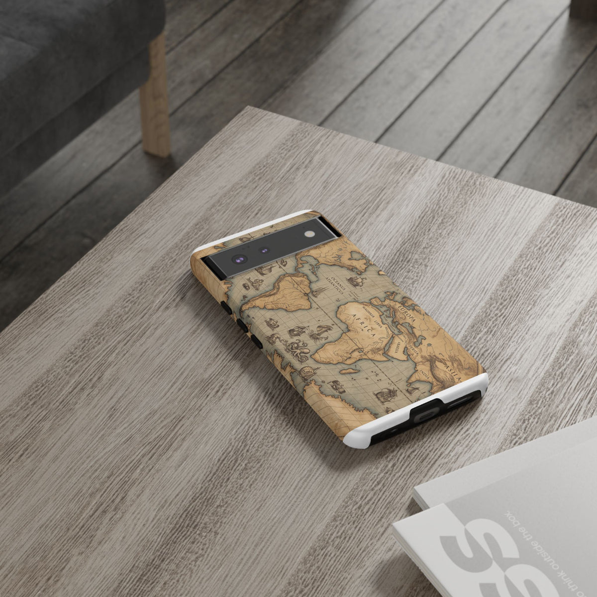 Vintage World Map Tough Phone Case — Antique Explorer iPhone Cover