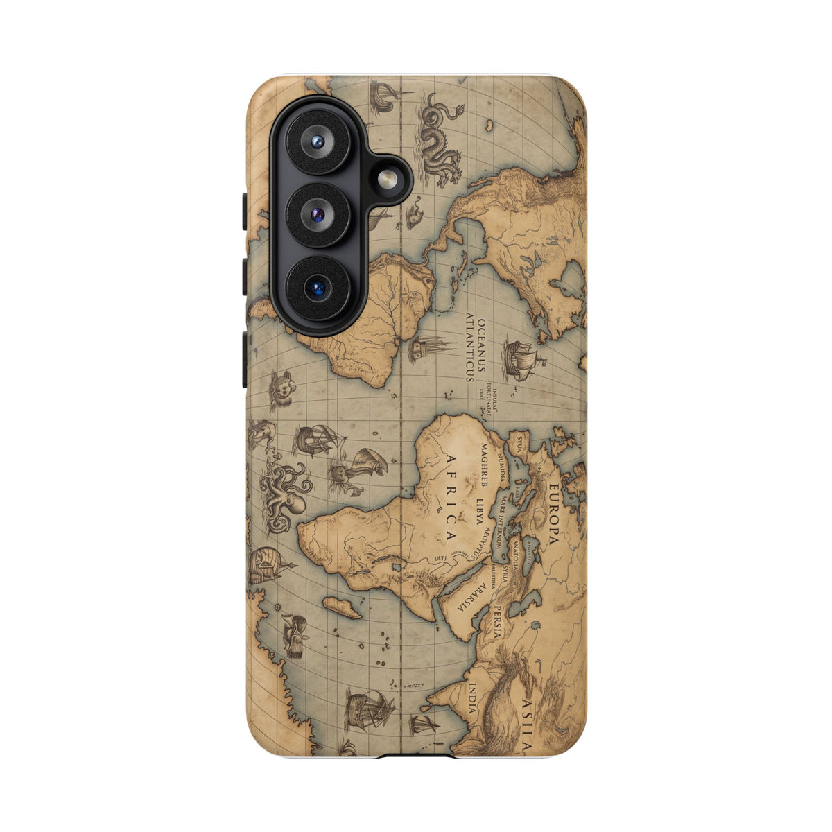 Vintage World Map Tough Phone Case — Antique Explorer iPhone Cover