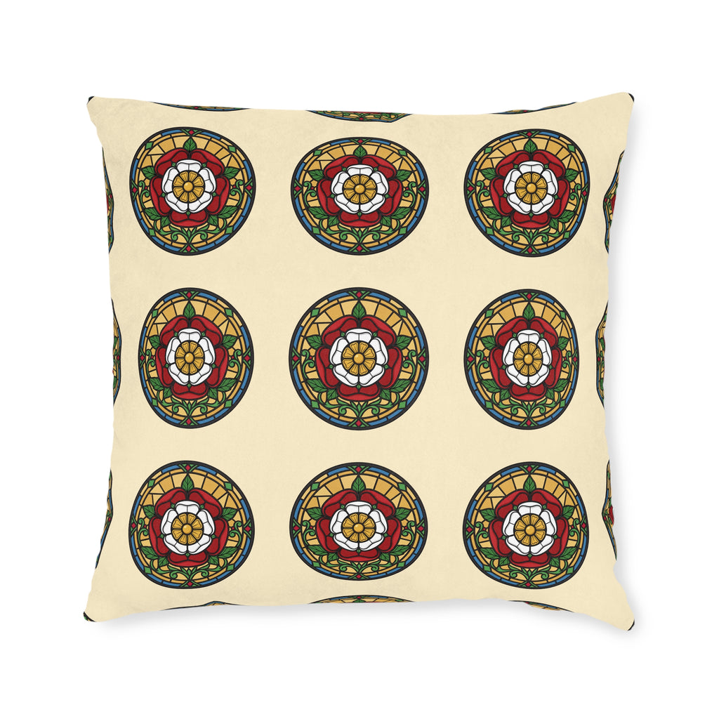 Stained Glass Rose Window Cushion