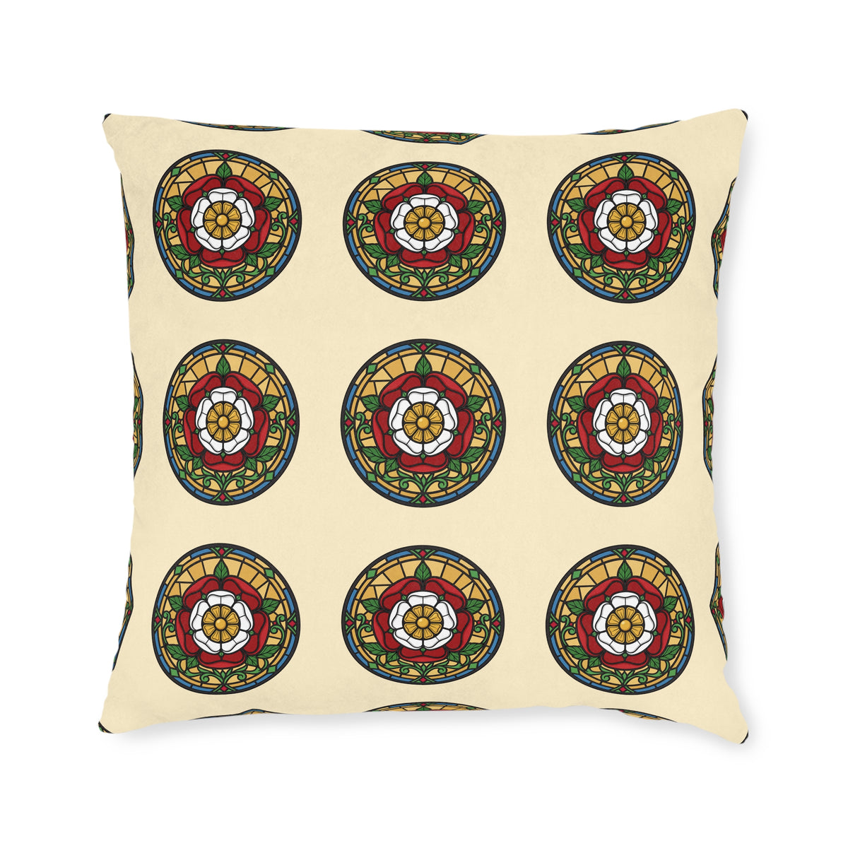 Stained Glass Rose Window Cushion