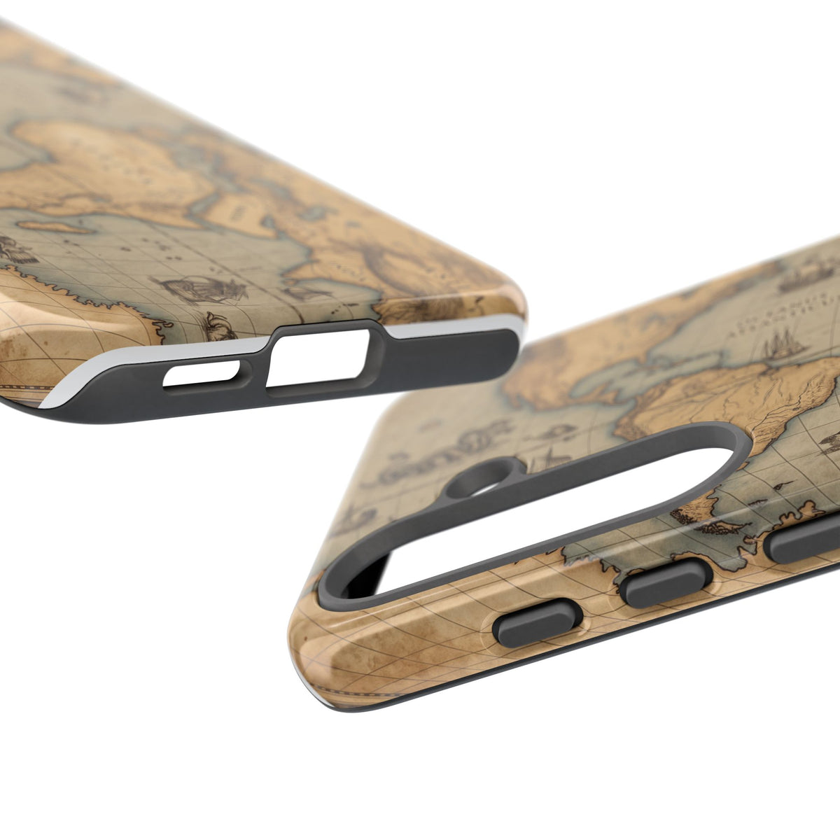 Vintage World Map Tough Phone Case — Antique Explorer iPhone Cover