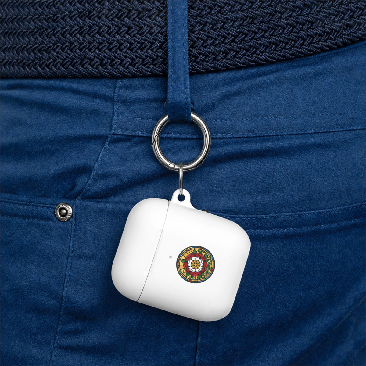 Stained Glass Rose Mandala AirPods Case