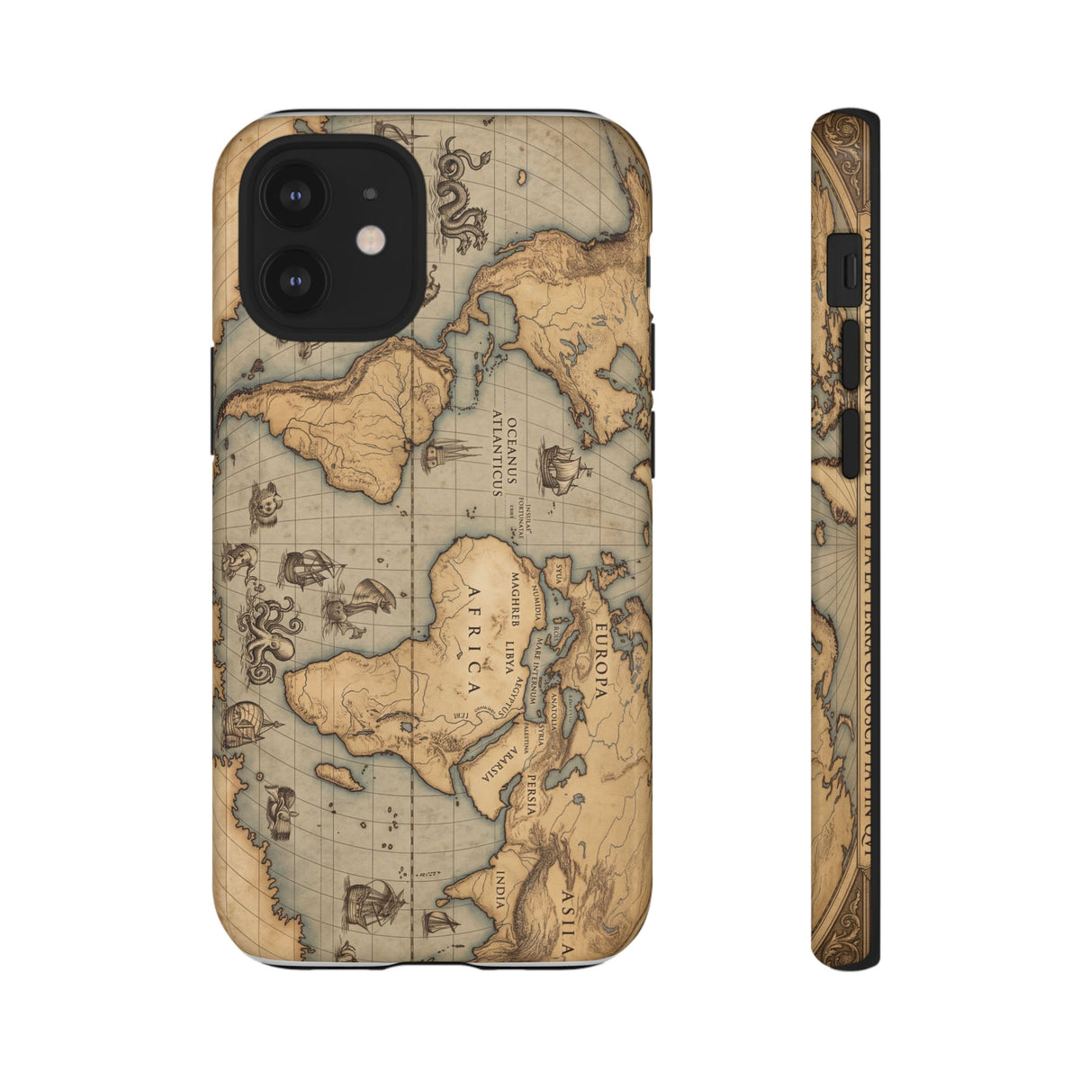 Vintage World Map Tough Phone Case — Antique Explorer iPhone Cover