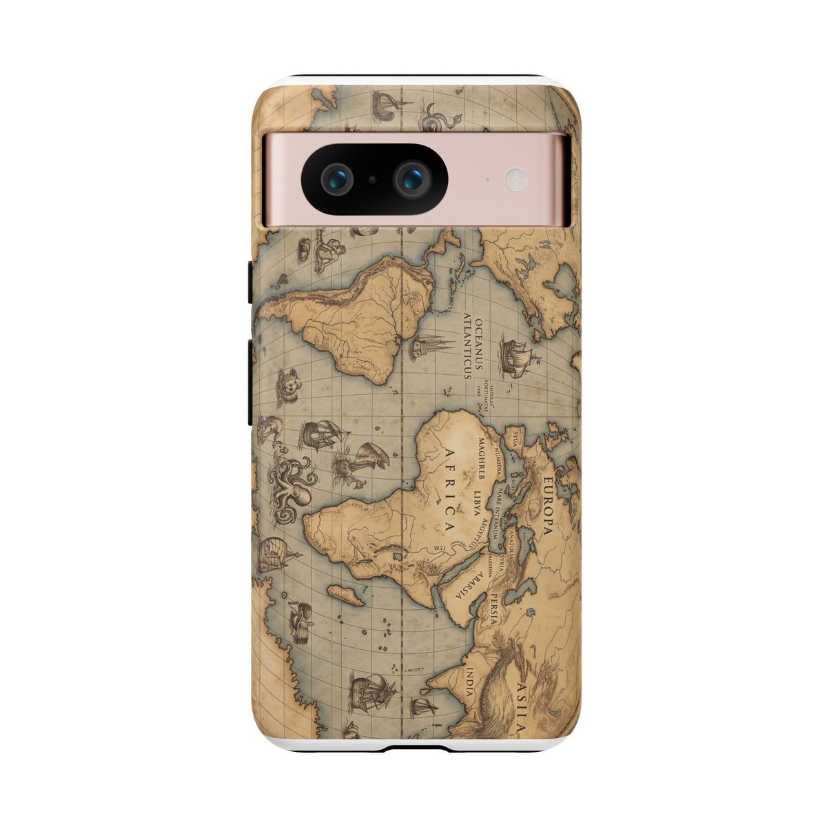 Vintage World Map Tough Phone Case — Antique Explorer iPhone Cover