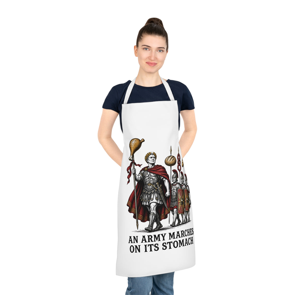 Apron — "An Army Marches on Its Stomach" Roman Soldiers Cooking Graphic