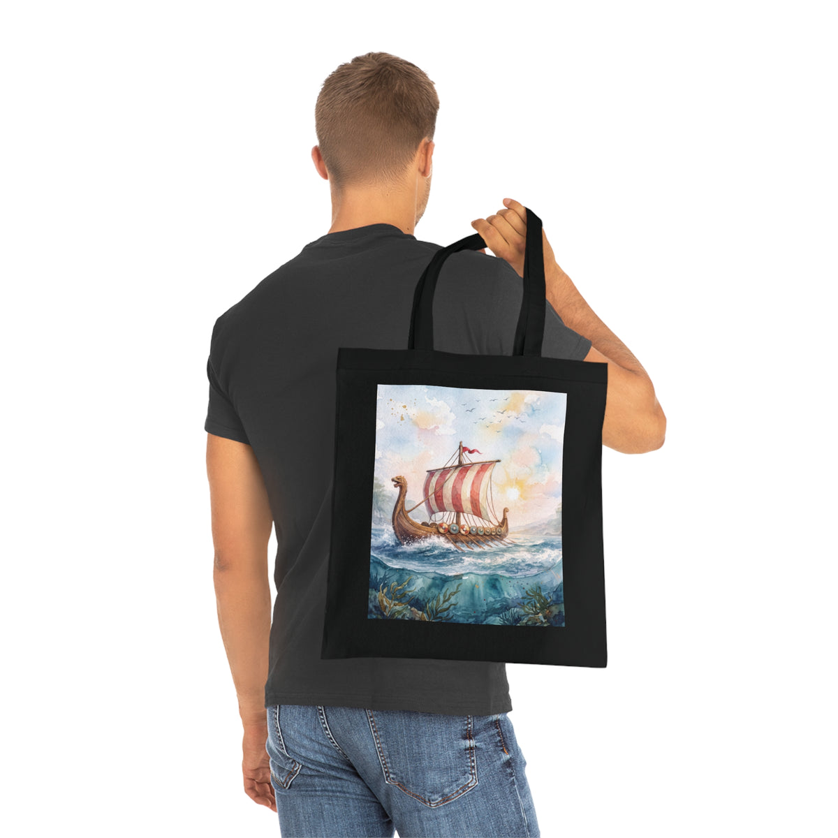 Viking Longship Cotton Tote Bag