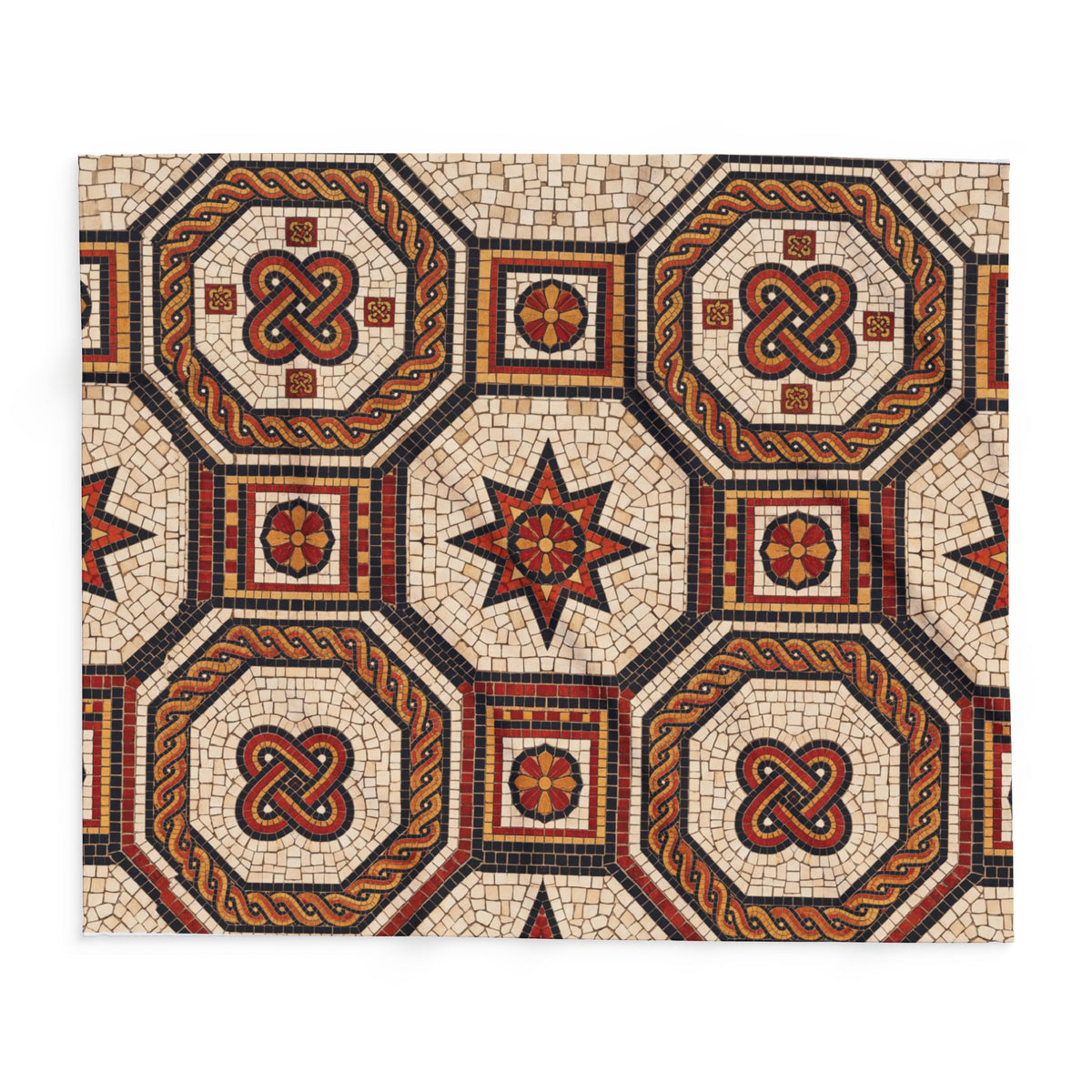 Roman Knot Mosaic Fleece Throw