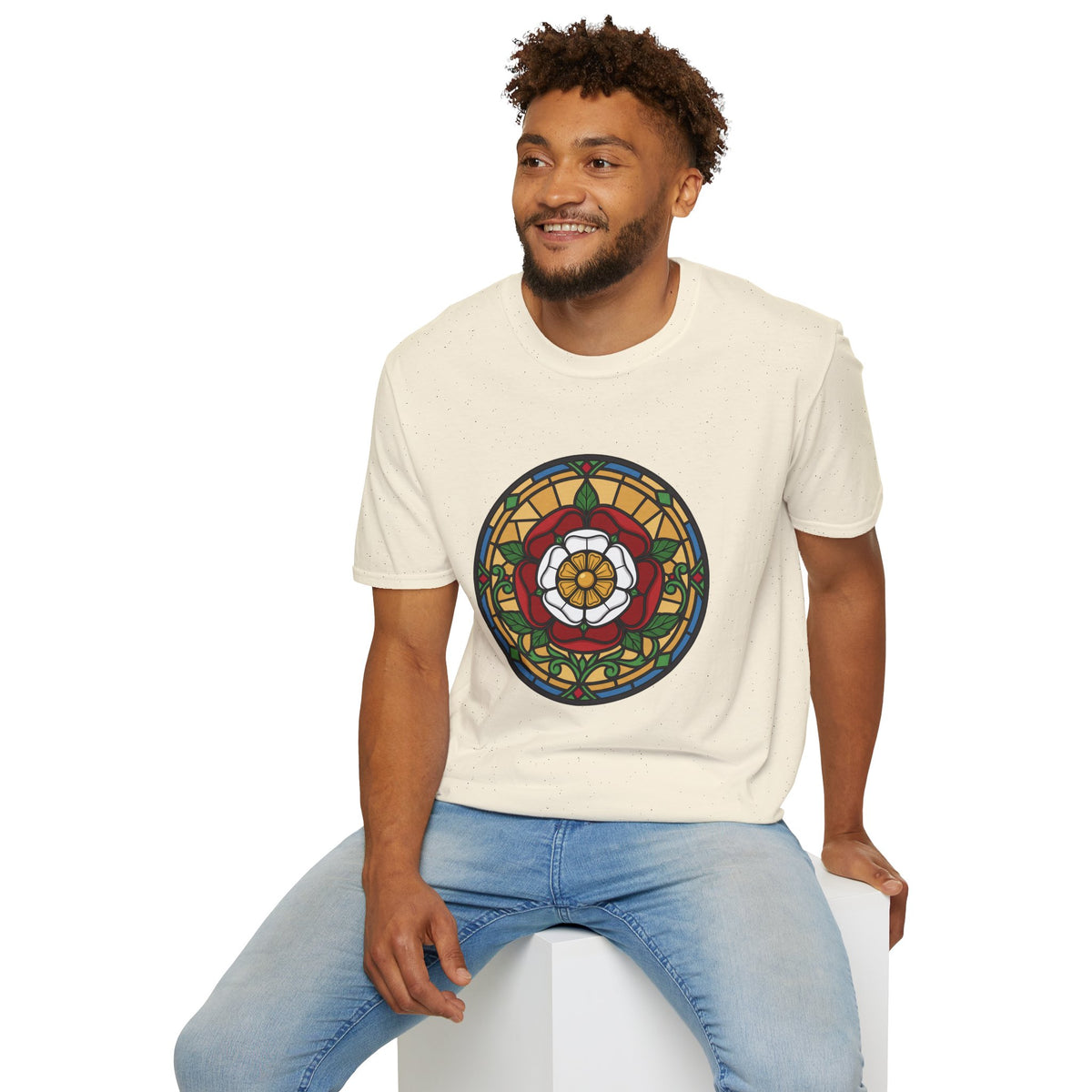 Stained Glass Rose Window T-Shirt