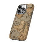 Vintage World Map Tough Phone Case — Antique Explorer iPhone Cover