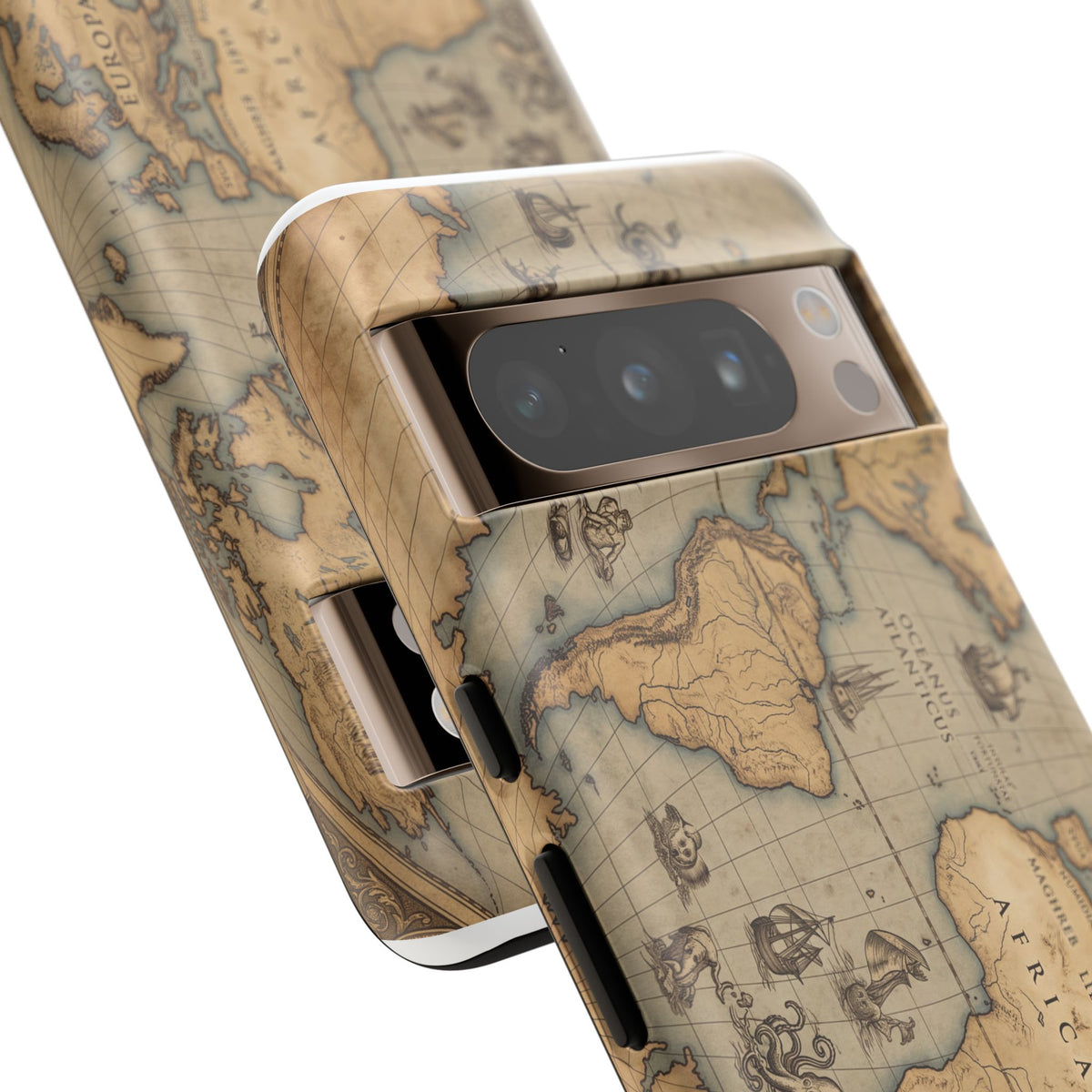 Vintage World Map Tough Phone Case — Antique Explorer iPhone Cover
