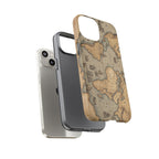 Vintage World Map Tough Phone Case — Antique Explorer iPhone Cover