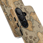 Vintage World Map Tough Phone Case — Antique Explorer iPhone Cover