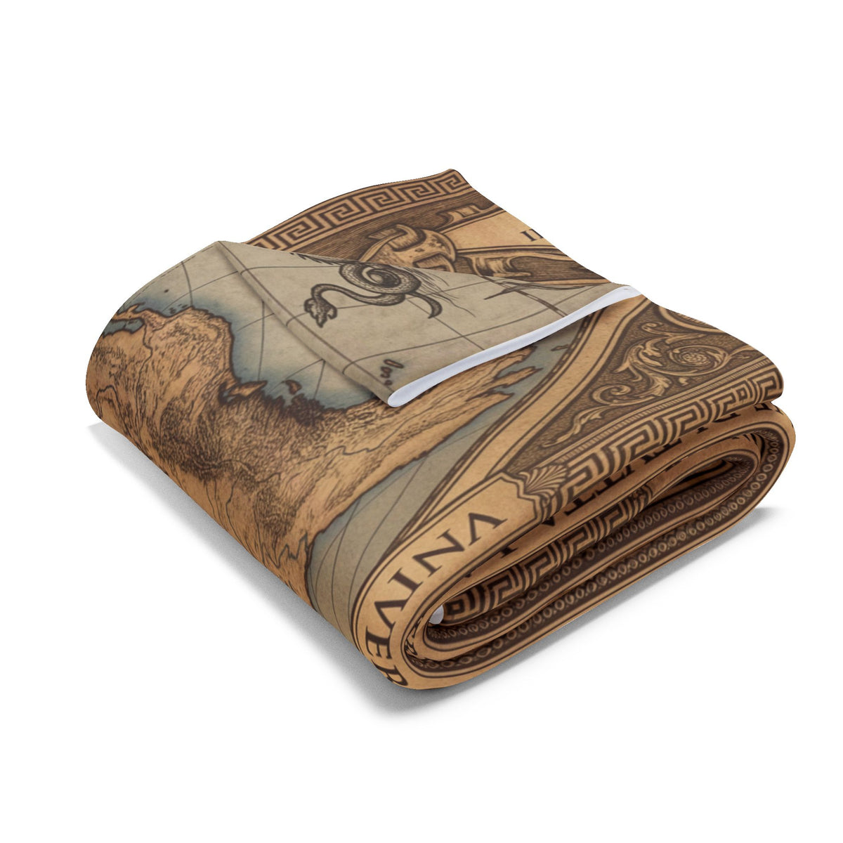 Vintage World Map Fleece Throw