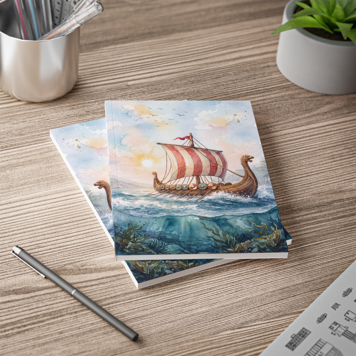 Viking Longship A5 Softcover Notebook