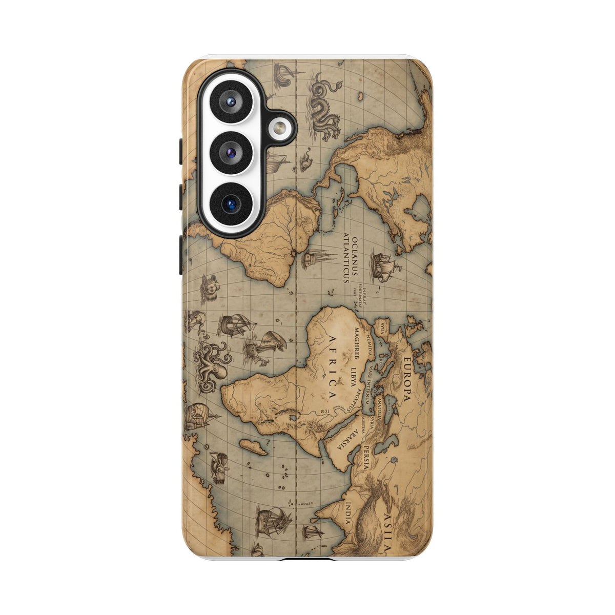 Vintage World Map Tough Phone Case — Antique Explorer iPhone Cover