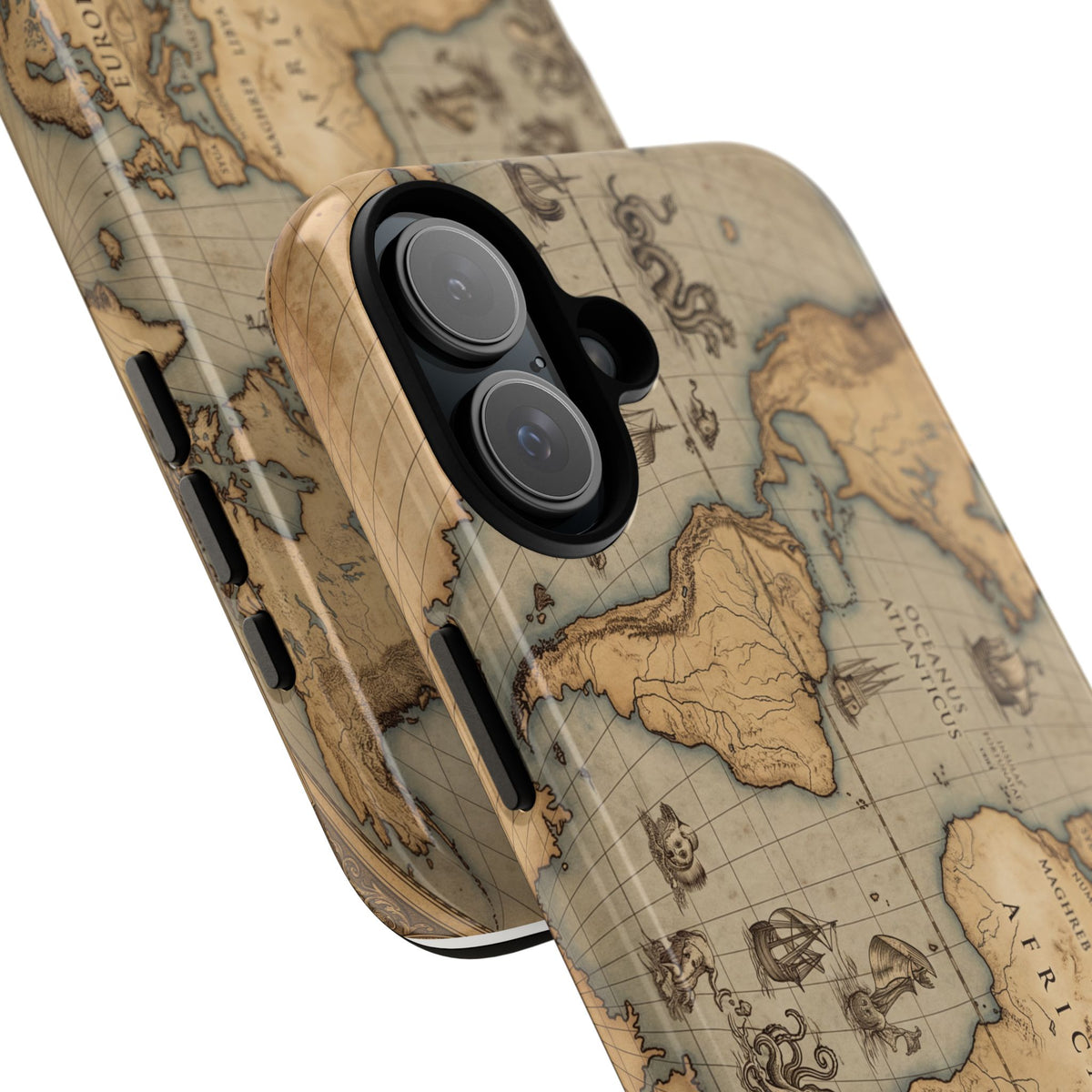 Vintage World Map Tough Phone Case — Antique Explorer iPhone Cover