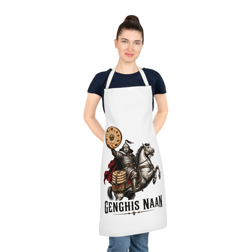 Genghis Naan Cooking Apron - Funny Medieval Viking Bread Chef Apron