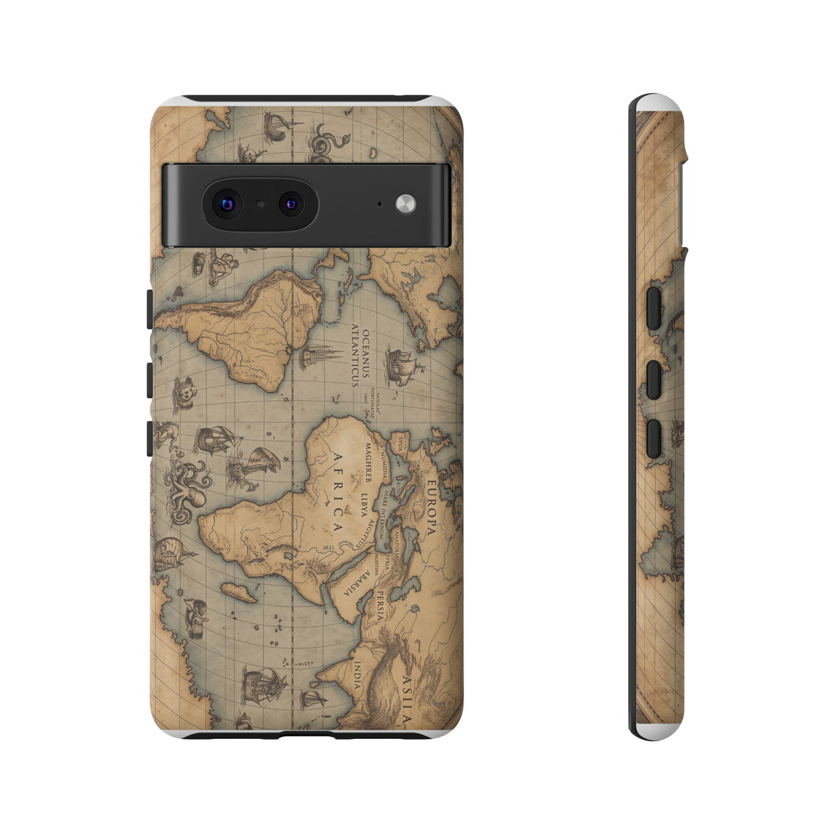 Vintage World Map Tough Phone Case — Antique Explorer iPhone Cover