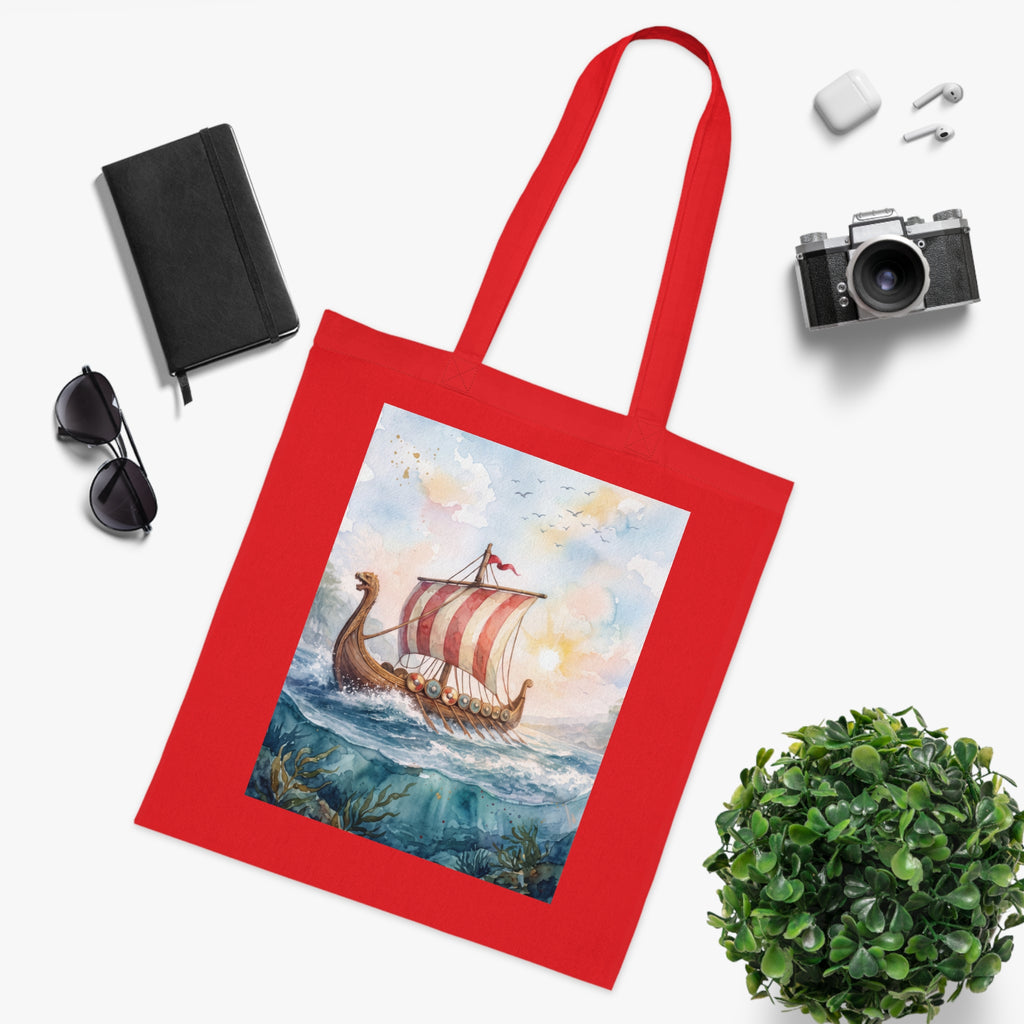 Viking Longship Cotton Tote Bag