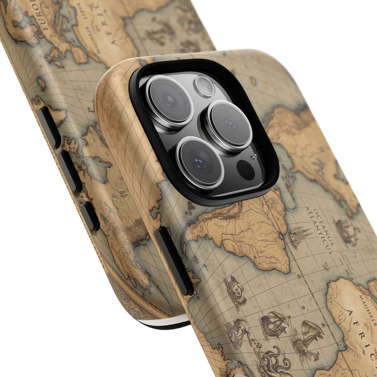 Vintage World Map Tough Phone Case — Antique Explorer iPhone Cover