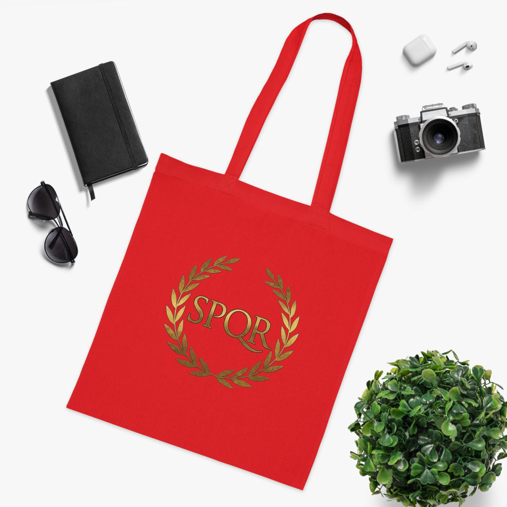 SPQR Laurel Wreath Cotton Tote Bag