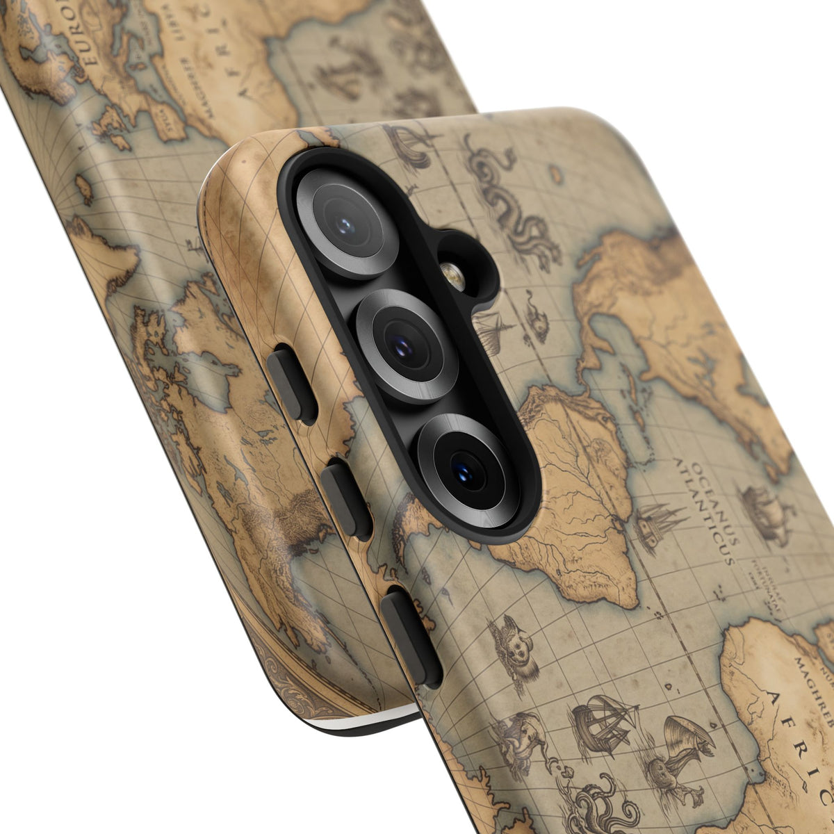 Vintage World Map Tough Phone Case — Antique Explorer iPhone Cover