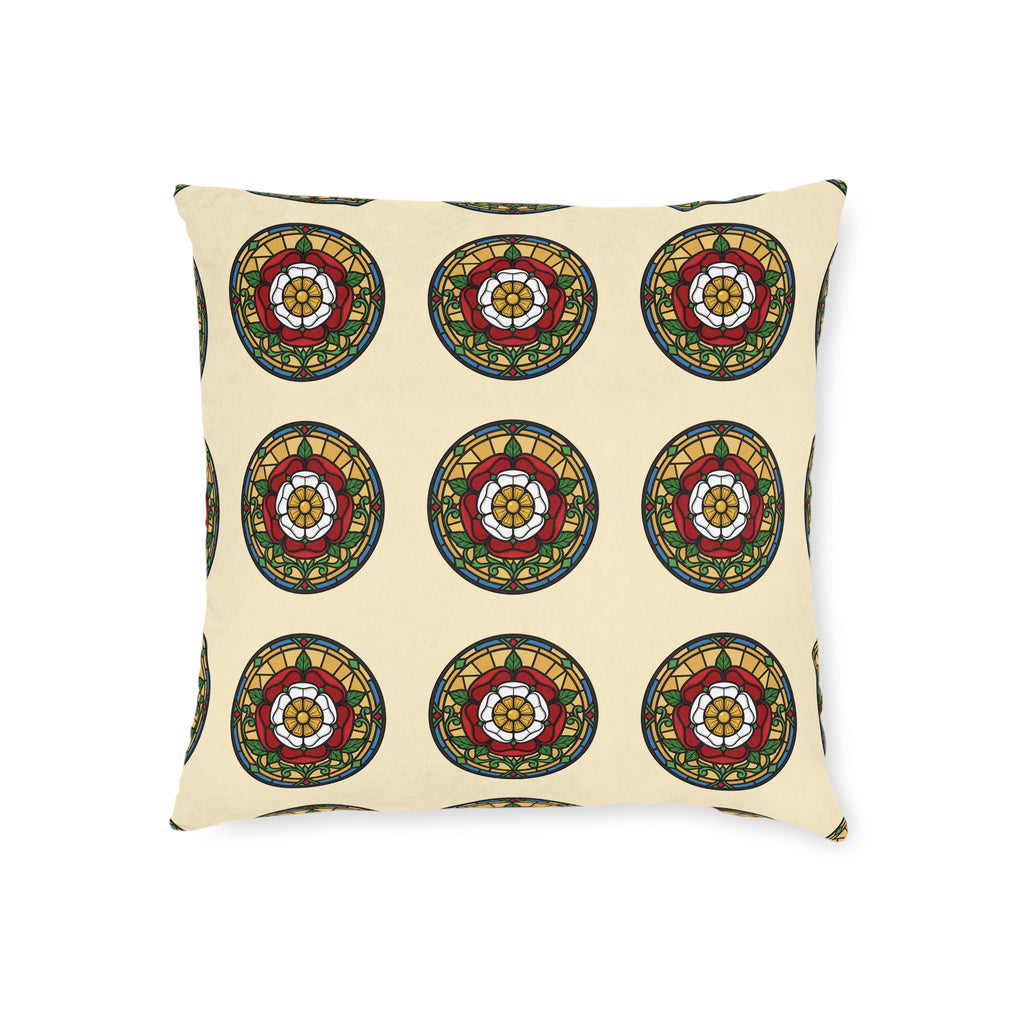 Stained Glass Rose Window Cushion
