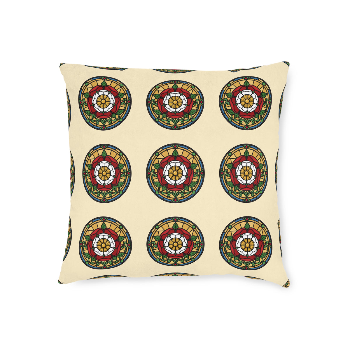 Stained Glass Rose Window Cushion