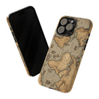 Vintage World Map Tough Phone Case — Antique Explorer iPhone Cover