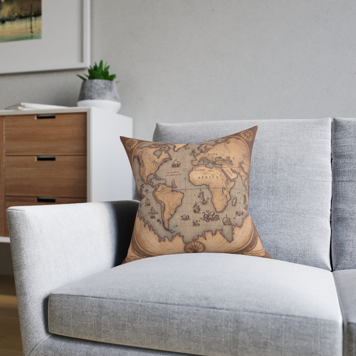 Vintage World Map Cushion