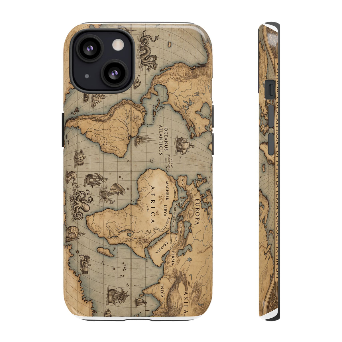 Vintage World Map Tough Phone Case — Antique Explorer iPhone Cover
