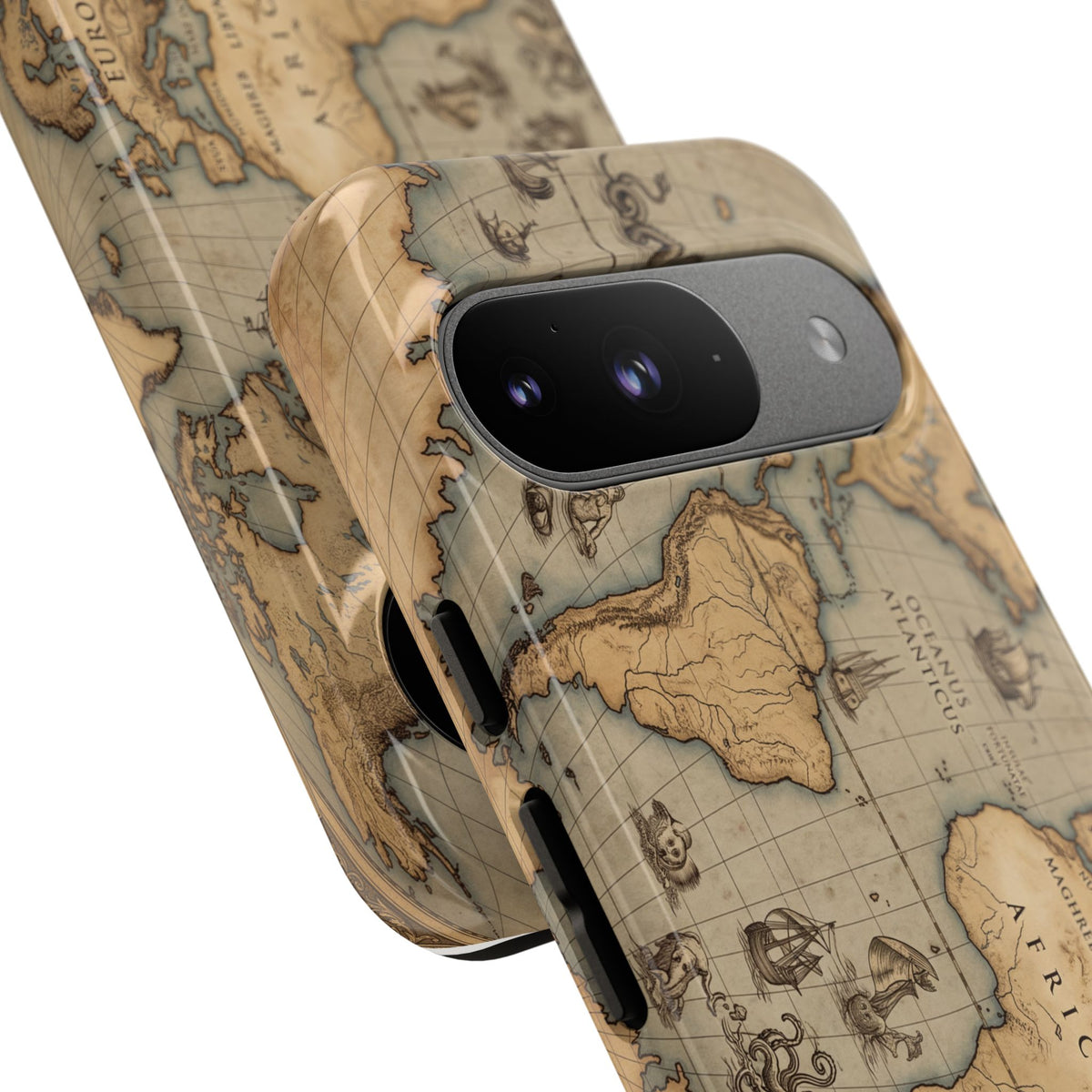 Vintage World Map Tough Phone Case — Antique Explorer iPhone Cover