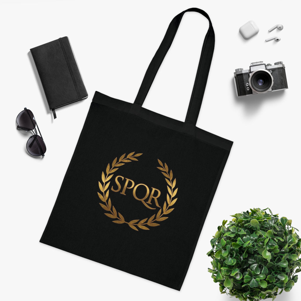 SPQR Laurel Wreath Cotton Tote Bag