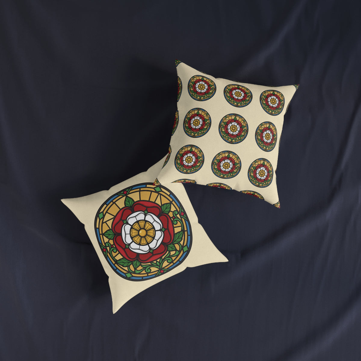Stained Glass Rose Window Cushion