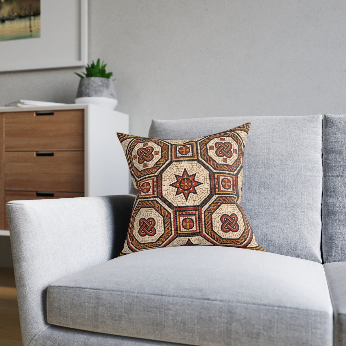 Roman Knot Mosaic Cushion