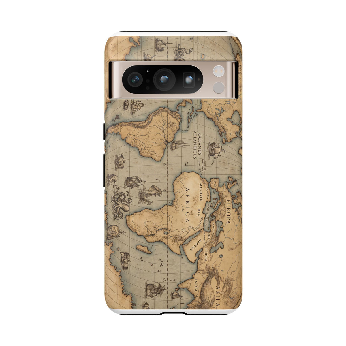 Vintage World Map Tough Phone Case — Antique Explorer iPhone Cover