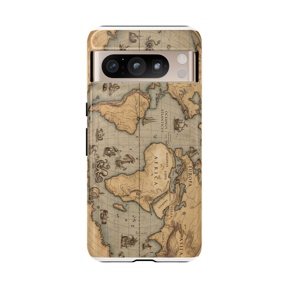 Vintage World Map Tough Phone Case — Antique Explorer iPhone Cover