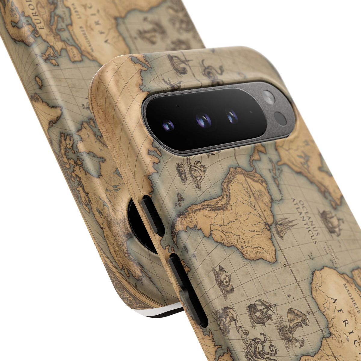 Vintage World Map Tough Phone Case — Antique Explorer iPhone Cover